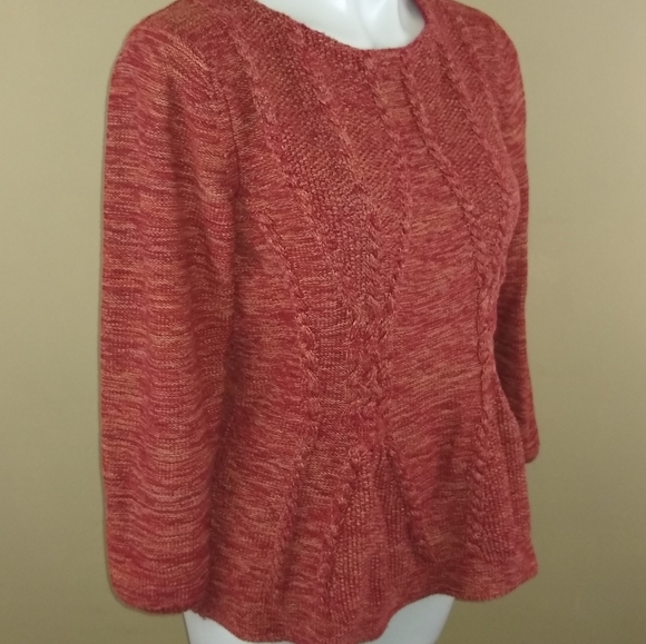 Cupio Sweaters - Cupio Cable Knit Peplum Sweater Sz XL